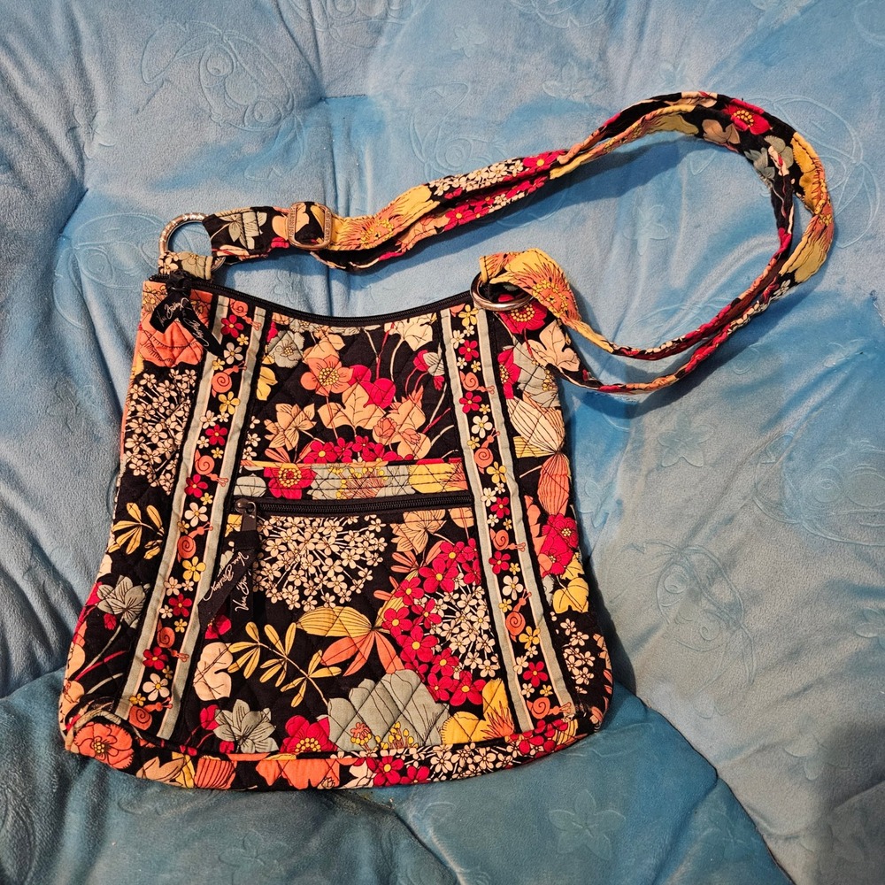 Vera Bradley Floral Quilted Shoulder Bag Crossbody Purse Colorful